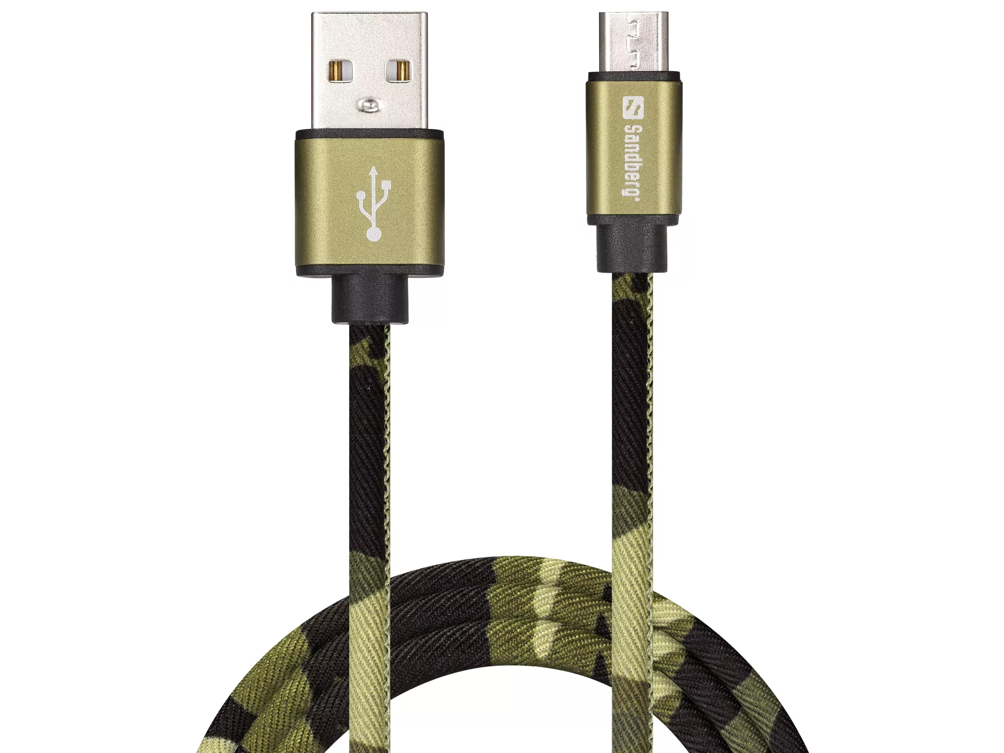Кабель для зарядки MicroUSB-USB Sandberg MicroUSB Green Camouflage 1m - Остаток без характеристики