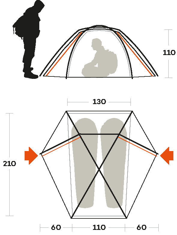 Палатка TENT TRIVOR 2 - 2, Orange