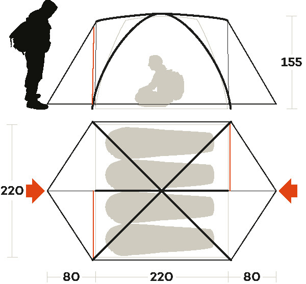 Палатка TENT LHOTSE 4 - 4, Orange-L