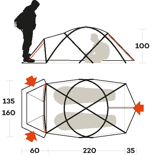 Палатка SNOWBOUND 2 TENT FR - 2, Orange