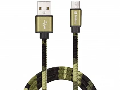 Кабель для зарядки MicroUSB-USB Sandberg MicroUSB Green Camouflage 1m - Остаток без характеристики