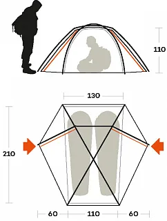 Палатка TENT TRIVOR 2 - 2, Orange
