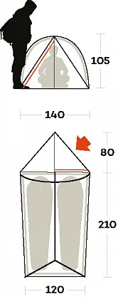 Палатка Tenda Manaslu 2 FR - 2, Orange-L