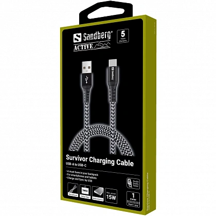 Кабель для зарядки USB - USB С Sandberg Survivor USB-C- USB-A Cable 1M - Остаток без характеристики