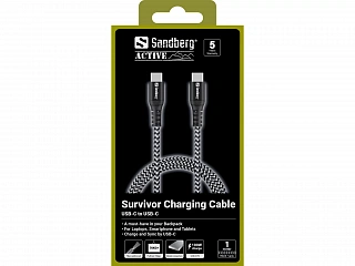 Кабель для зарядки USB C-USB С Sandberg Survivor USB-C Cable 1M, 100W - Остаток без характеристики