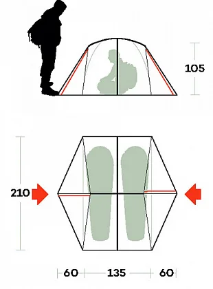 Палатка TENT GRIT 2 FR - Light Grey