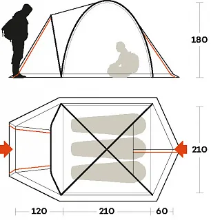 Палатка TENT SHABA 3 - Blu