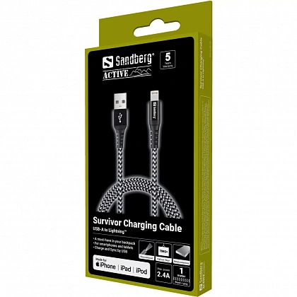 Кабель для зарядки Sync by USB Sandberg Survivor Lightning Cable 1M - Остаток без характеристики